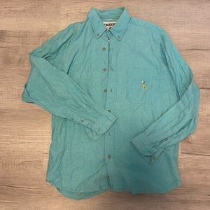 Pussers Long Sleeve Button Down Tropical Blue Shirt